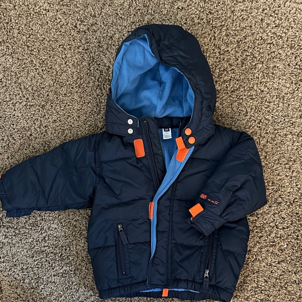 Baby Gap Navy Jacket with Detachable Hood